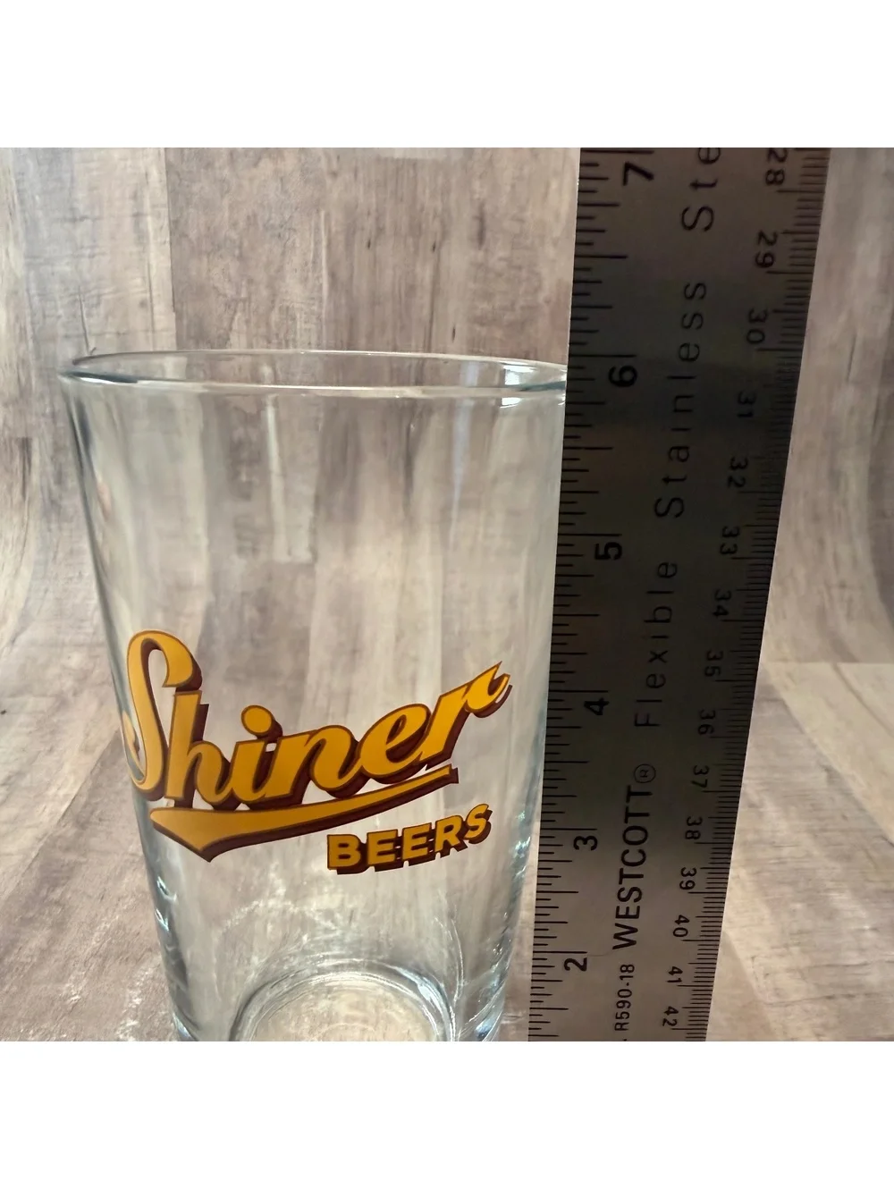 Shiner Beers Pint Beer Glass Vintage Logo Texas Brewery 5 7/8
